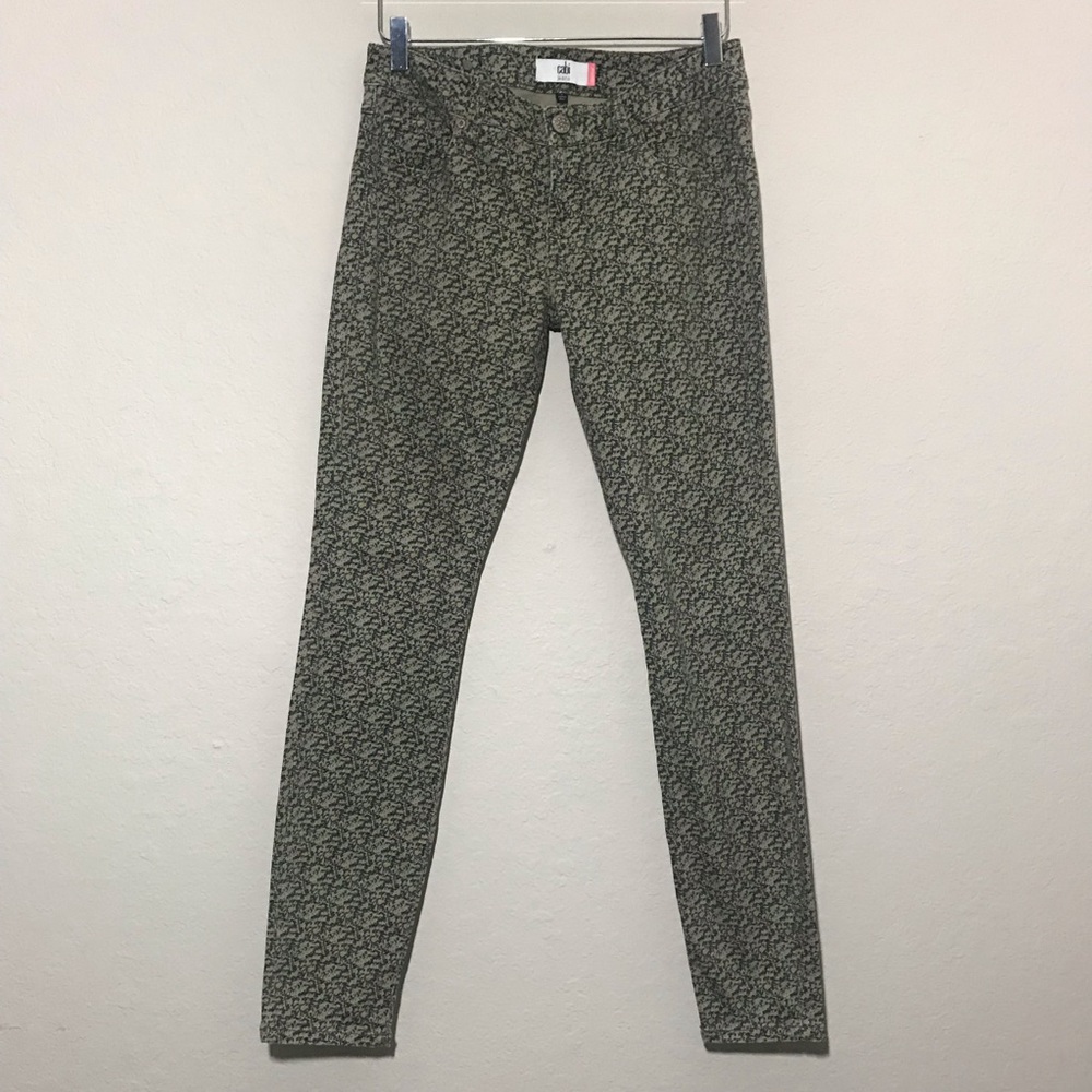 CAbi Ditzy Skinny Print Green Floral Jeans